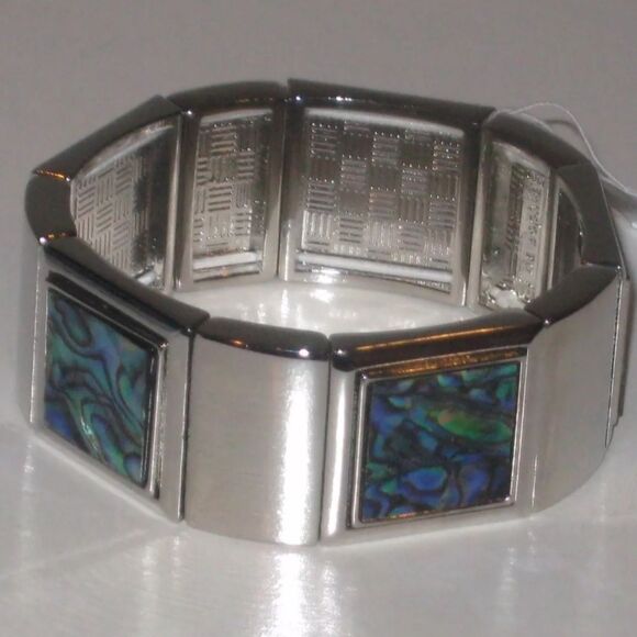 LIA SOPHIA PACIFIC BRACELET - GENUINE ABALONE GORGEOUS NWT 3" - Picture 10 of 11